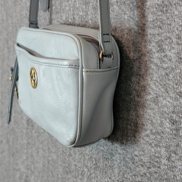 Fossil Crossbody Bag Womens Blue Pebbled Leather Shoulder Handbag Purse - Picture 4 of 16